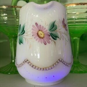 1960's Vintage Heisey Bead Swag Opal Creamer (#1295) Glassware